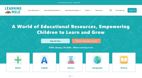 The LearningMole website