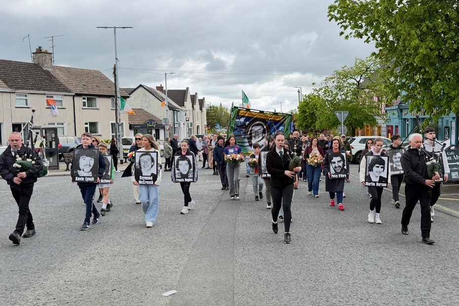 The procession passes through Camlough marking the 45th anniversary of the death of Hunger Striker, Raymond McCreesh