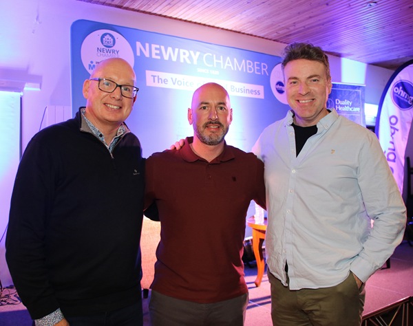 Next Up in the armchair, General Surgeon and 2002 All-Ireland Winner, Kevin McElvanna on the pain of loss, raising a family, developing a successful career and helping to turn tragedy to joy for his local club Madden who lifted their first Senior County Championship in their 92 year history. l-r CEO Michael Savage, Kevin McElvanna and Thomas Niblock. 