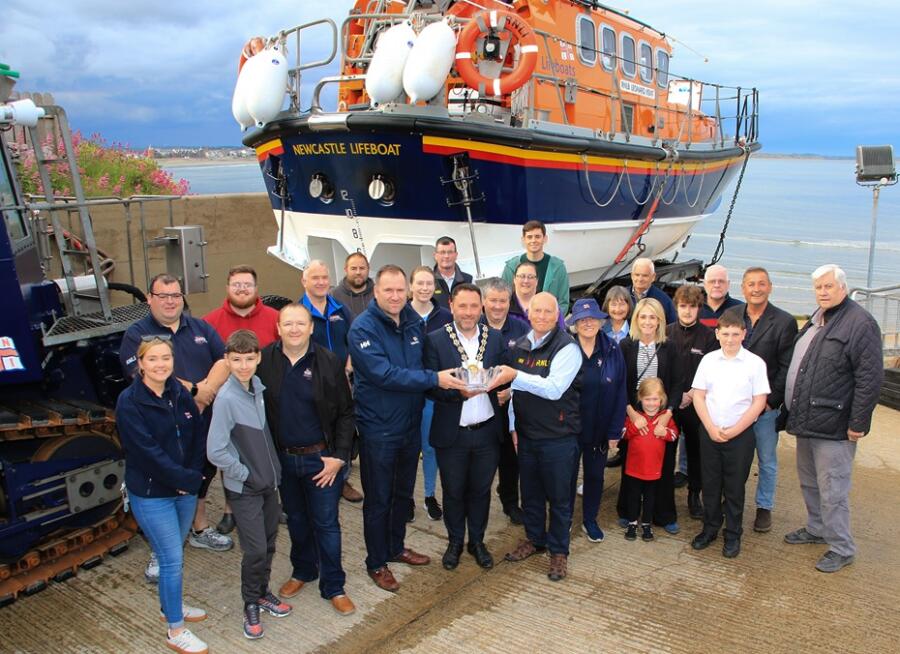 Newry, Mourne and Down Council Chairperson, Councillor Pete Byrne hosted a Civic Reception at Newcastle RNLI to mark their 200 Anniversary and presented them with an inscribed crystal bowl to celebrate the anniversary but also to thank them for the remarkable work carried out by volunteers.
