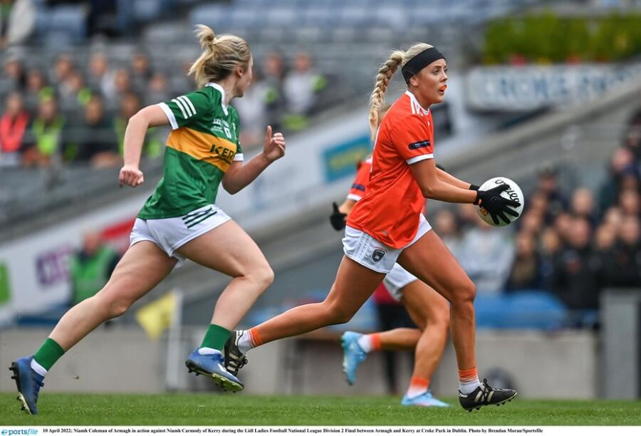 Niamh Coleman in action agains Kerry. Photograph: Brendan Moran/ Sportsfile