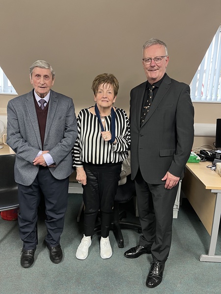 Patients Bernard Crilly and Margaret Grant with Health Minister Mike Nesbitt