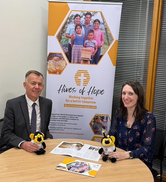 Supporting this year’s World Development Appeal is the Moderator of the Presbyterian Church in Ireland, Rt Rev Dr Richard Murray who is the minister of Drumreagh Presbyterian Church near Ballymoney, and the Council for Global Mission’s Mission Support Officer (partnerships) Pip Florit.