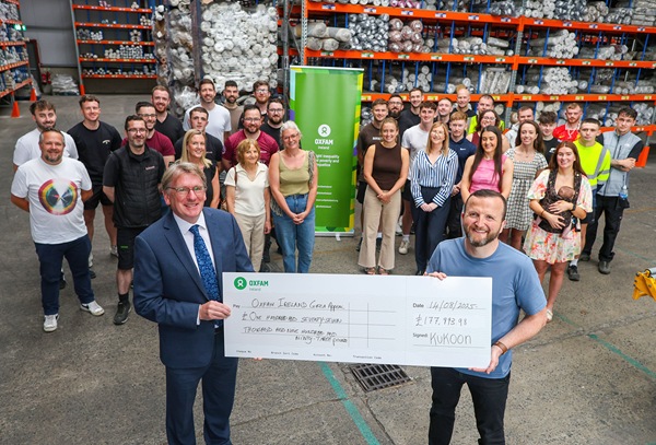 Kukoon Team, Founder Paul Valley and Oxfam Ireland CEO Jim Clarken with the Kukoon Staff.
