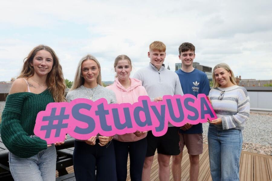  Shanice McParland, Tara Phillips, Lara McCarthy, Mark McArdle , Pearce Hanratty and Eimear McMahon, are set for a year in the US through the British Council’s Study USA programme.