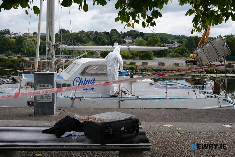 The scene at the Albert Basin in Newry earlier today. Photograph: Columba O'Hare/ Newry.ie 