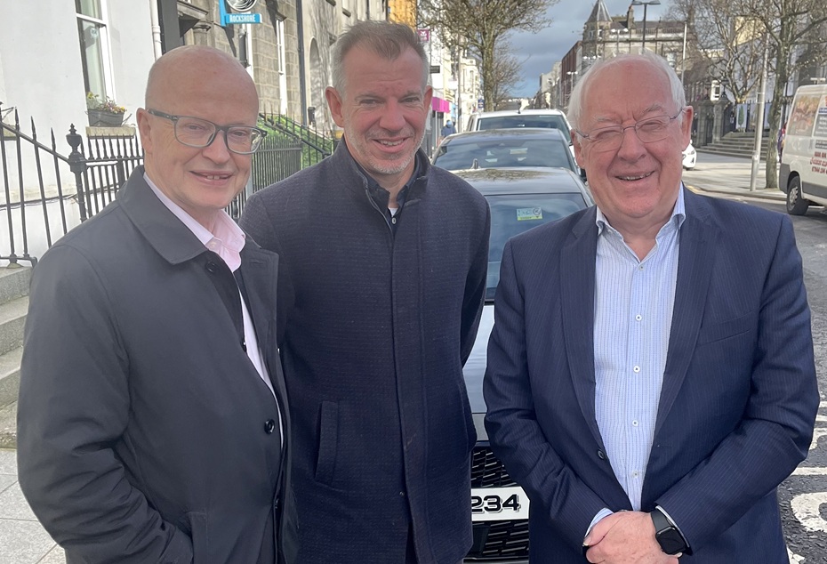Pictured following the announcement of the third term for Newry BID is outgoing Chairperson Peter Murray, Newry BID Manager Eamonn Connolly and incoming Chairperson Rory McShane.