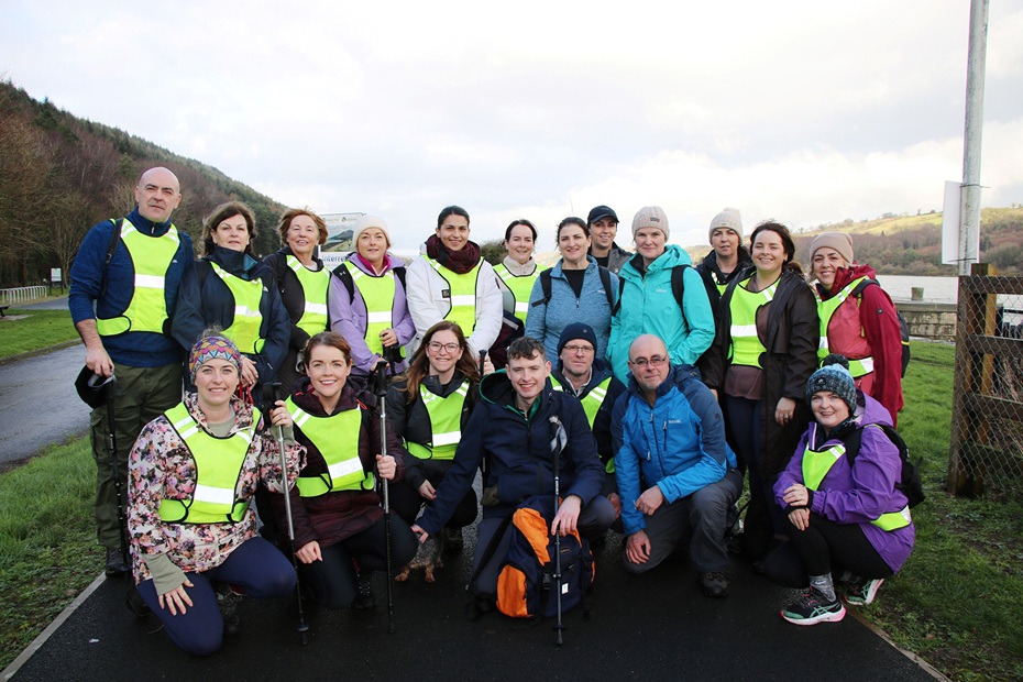Building connections: Kate Cahill (back row, second from left) and members of St Mary’s Youth & Community Association enjoyed a day out walking from Carlingford towards Newry thanks to a grant from the Housing Executive. 