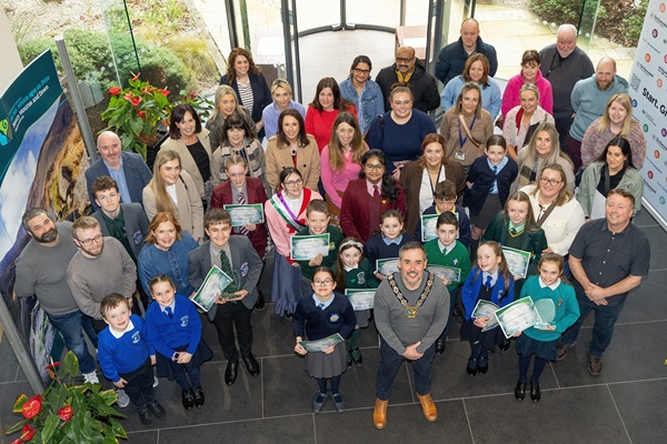 Students, judges and family members pictured at the awards.