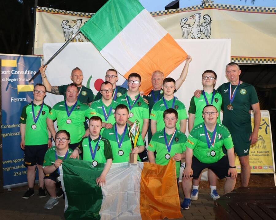 The Irish team at the closing ceremony.