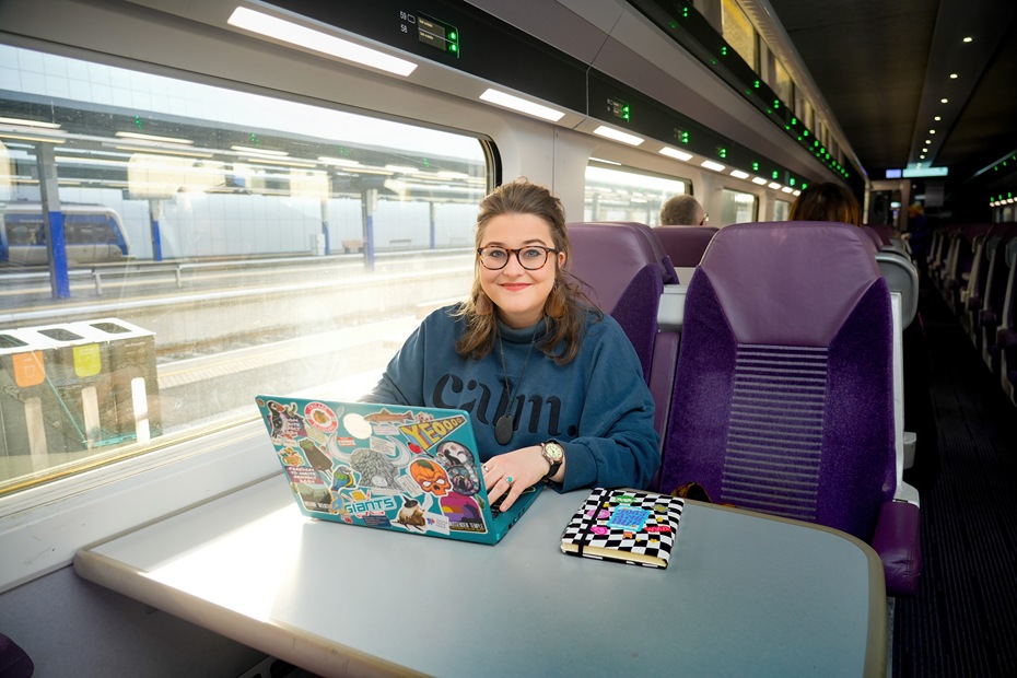 Translink Poet in Residence, Niamh McNally. Photograph: Aaron McCracken