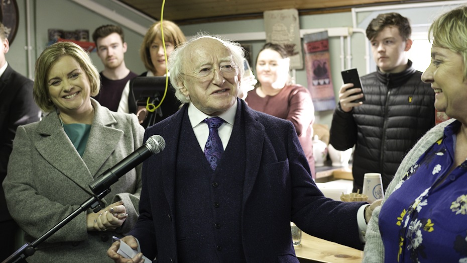 President Michael D. Higgins during his visit to An Tobar at Silverbridge back in 2019. Photograph: Columba O'Hare/ Newry.ie
