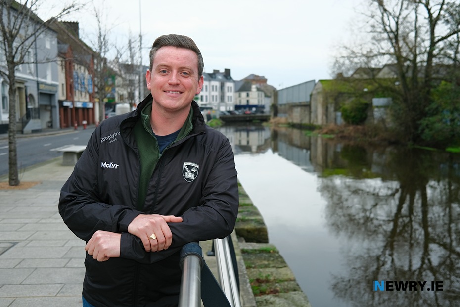 Cllr Killian Feehan at the historic Newry Canal. Photograph: Columba O'Hare/ Newry.ie 