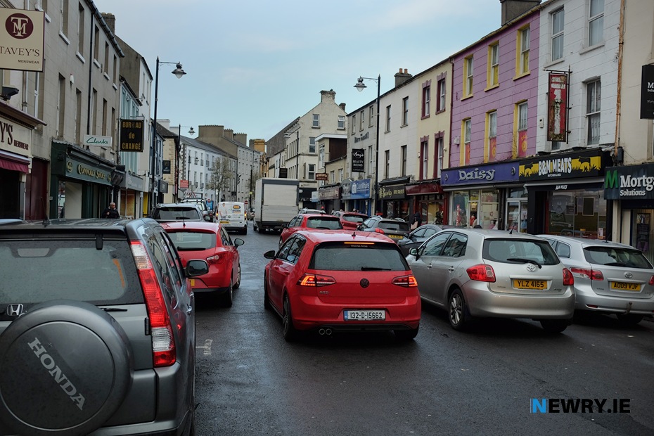 On street parking in Hill Street, Newry. Photograph: Columba O'Hare/ Newry.ie 