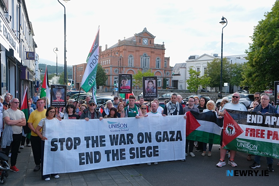 The weekly protest for Gaza in Newry. Photograph: Columba O'Hare/ Newry.ie 