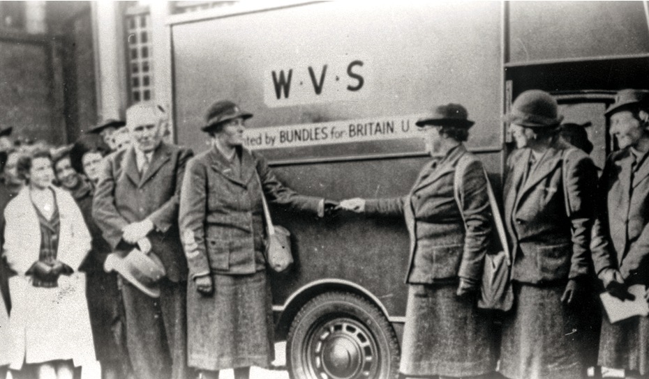 Members of the WVS outside Newry Town Hall in the early 1940s. The Mullaghglass WVF, formed in February 1942, made camouflage nets and re-knitted old woollen clothes into men’s socks.  Newry & Mourne Museum Collection