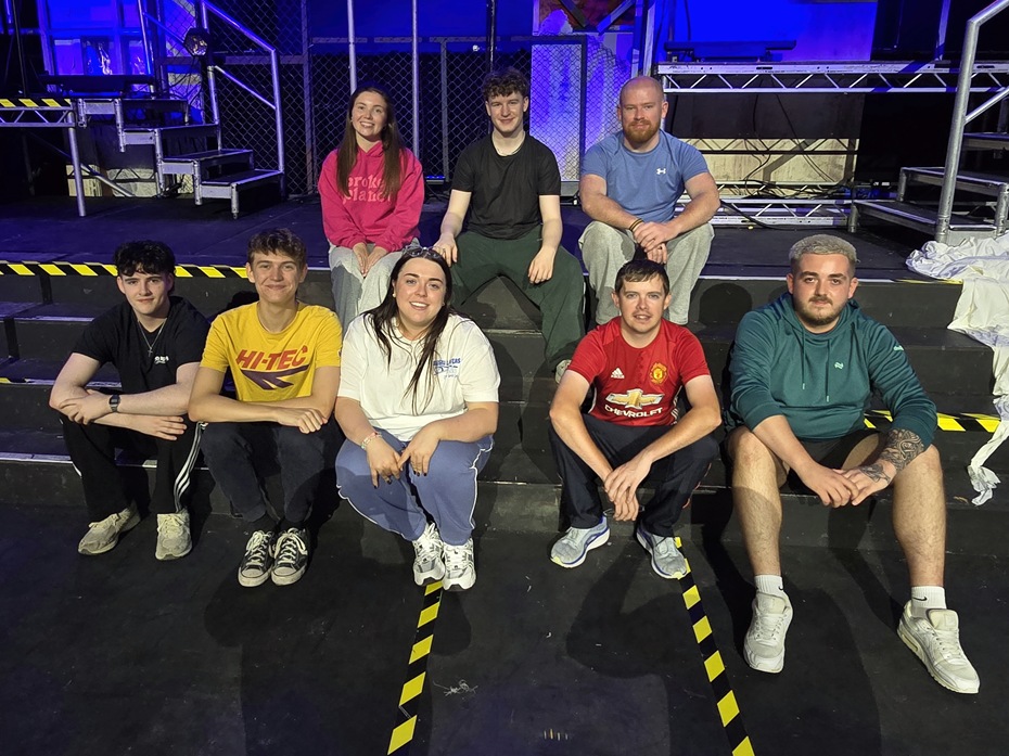 Some of the principle cast at rehearsals for NYPA Adult Company’s production of Jesus Christ Superstar. Included back from left:  Hannah Mullen, Darragh Burns and Aaron Mathews. Front: Oliver Larkin, Michael Sloan, Maille Meehan, Neil Heaney and Chrissy Corry.
