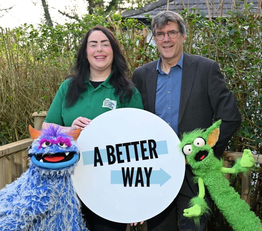 Aoife McCrory, Waste & Pollution Solutions Coordinator with Eric Randall, Chief Executive, Keep Northern Ireland Beautiful