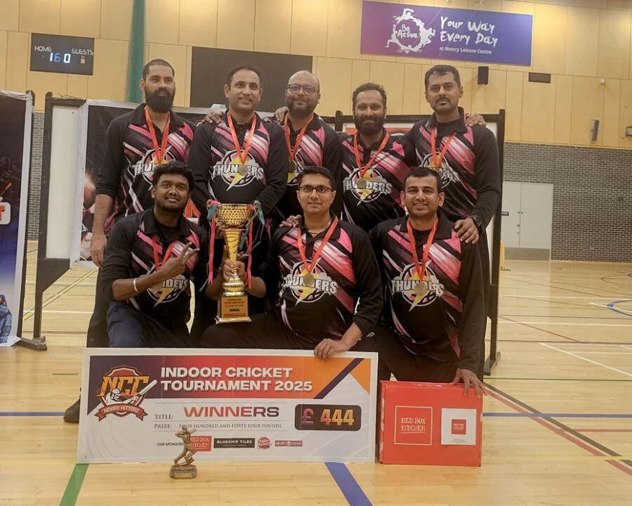 Namaste Thunders the winners in the Newry Hitterz Indoor Cricket Tournament