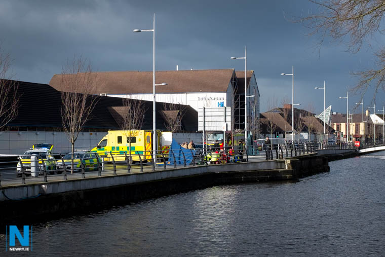 Emergency crew at the scene of an incident on Buttercrane Quay in Newry. Photograph: Columba O'Hare/ Newry.ie Emergency crew at the scene of an incident on Buttercrane Quay in Newry. Photograph: Columba O'Hare/ Newry.ie