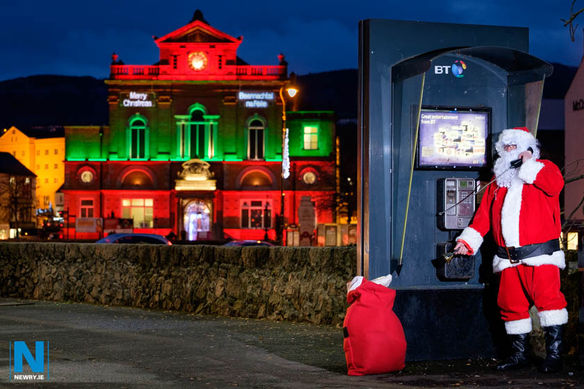 You never know who you bump into when you go down the street in Newry. Wonder who he was ringing? Photograph: Columba O'Hare 