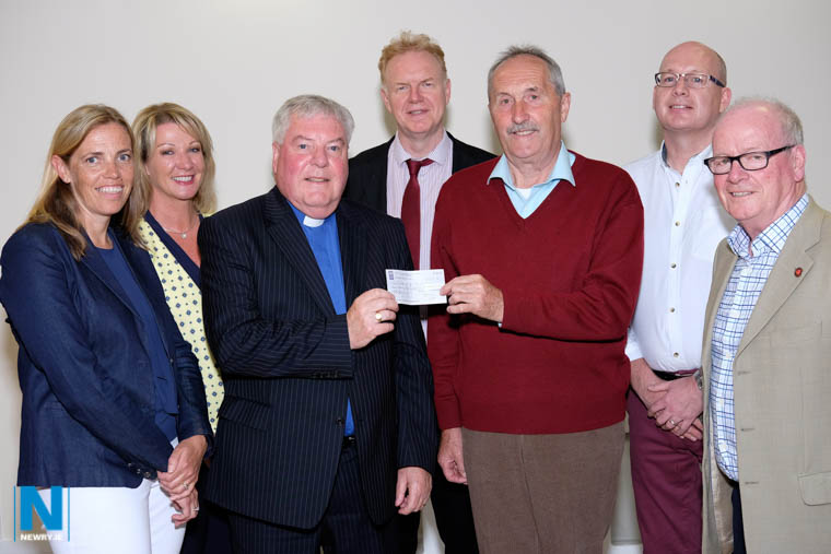 Clanrye Abbey Developments presented a cheque for £11,285 to Newry First Presbyterian (Non Subscribing) Church to assist with repairs to the Church and the re-roofing of the adjacent Warnock Hall.  Pictured holding their cheque are Rev Norman Hutton and Gordon Cunningham, session, while looking on are Clanrye Abbey Developments Board Members,  from left: Jane Magill, Secretary; Ciara Blaney, Director; Brendan Jackson, Treasurer; Michael Savage, Chair and Peter McEvoy, Director. Photograph: Columba O'Hare