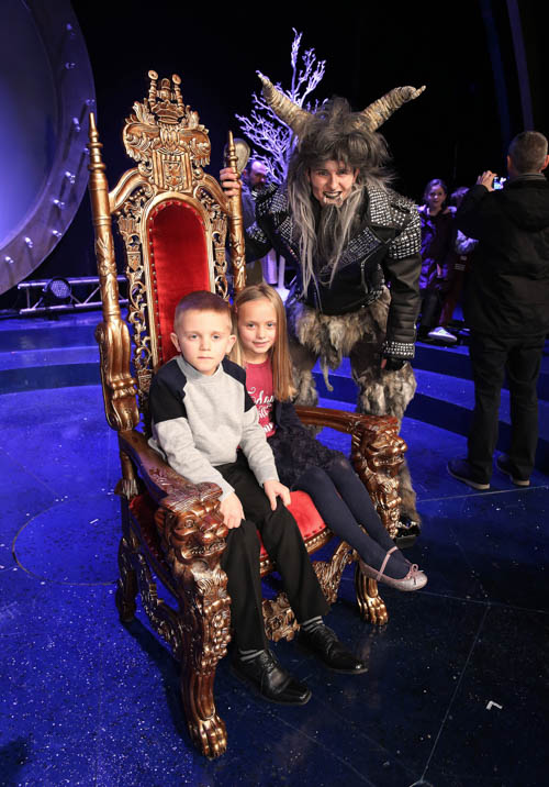 Reuban and Carly McCullagh pictured with the Beast played by actor Ross Hoey. Reuban and Carly McCullagh pictured with the Beast played by actor Ross Hoey.