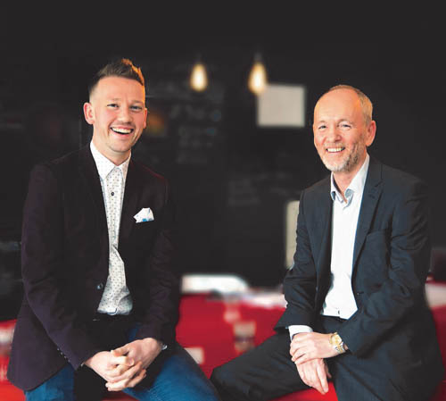 Gareth Chambers, left, CEO of Around Noon, and Howard Farquhar, Chairman of Around Noon. Gareth Chambers, left, CEO of Around Noon, and Howard Farquhar, Chairman of Around Noon.