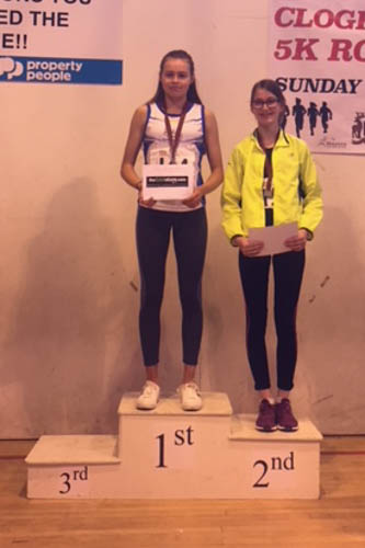 Meadow McCauley finished first female junior in the Clogher Valley 5k