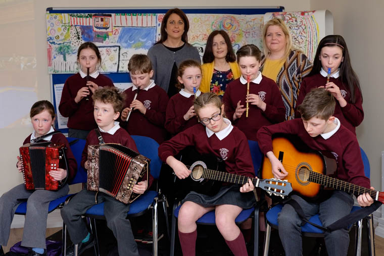 Pupils from St Patrick's Primary School, Crossmaglen provide the entertainment at the final Building Cultural Bridges Programme event in Newry and Mourne Co-Operative and Enterprise Agency. Photograph: Columba O'Hare/ Newry.ie Pupils from St Patrick's Primary School, Crossmaglen provide the entertainment at the final Building Cultural Bridges Programme event in Newry and Mourne Co-Operative and Enterprise Agency. Photograph: Columba O'Hare/ Newry.ie