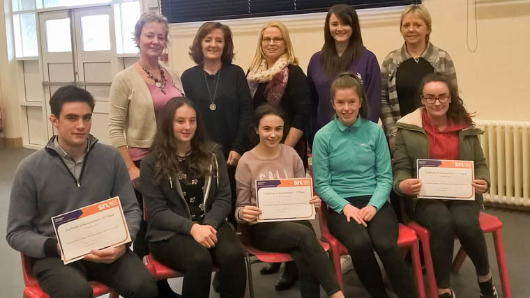 Mairead McGarvey SRC Health and Social Care Lecturer, Grainne Magee SRC Deputy Head of School, Anna Shortt Deputy Head of School, Nikita Harron UK World Skills Champion and Caroline Watson SRC Head of School along with Health and Social Care students who participated in the competition. Mairead McGarvey SRC Health and Social Care Lecturer, Grainne Magee SRC Deputy Head of School, Anna Shortt Deputy Head of School, Nikita Harron UK World Skills Champion and Caroline Watson SRC Head of School along with Health and Social Care students who participated in the competition.