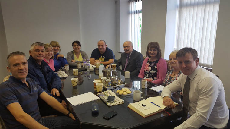 Parent Representatives from Carrickore, Senior Representatives of the Southern Health and Social Care Trust with Justin McNulty MLA. Parent Representatives from Carrickore, Senior Representatives of the Southern Health and Social Care Trust with Justin McNulty MLA.
