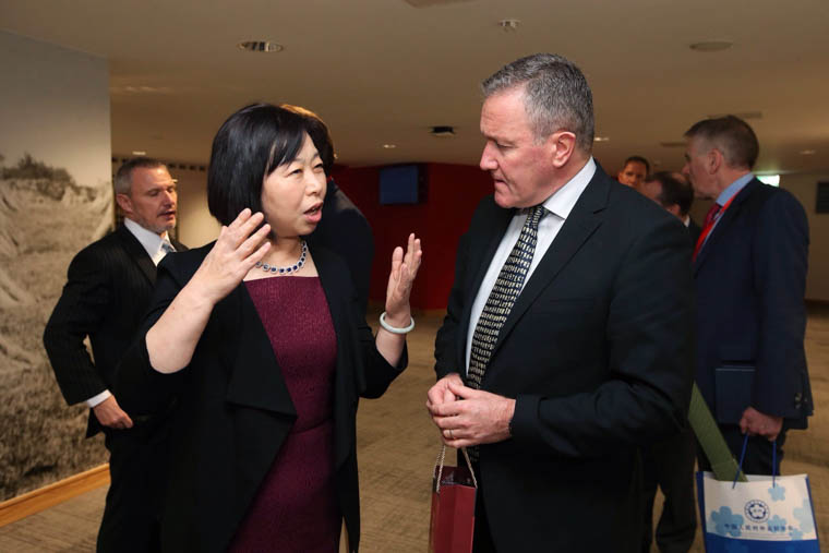 Newry & Armagh MLA Conor Murphy speaks with Chinese Consul Madam Wang at the Regional Leaders Summit in Belfast Newry & Armagh MLA Conor Murphy speaks with Chinese Consul Madam Wang at the Regional Leaders Summit in Belfast