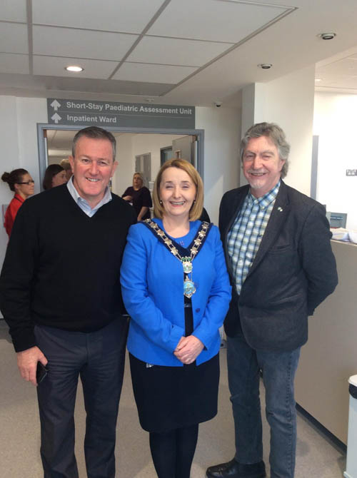 Conor Murphy MLA, Chairperson of Newry Mourne & Down Council Cllr. Roisin Mulgrew & Mickey Brady MP attend launch of new Paediatric Unit Conor Murphy MLA, Chairperson of Newry Mourne & Down Council Cllr. Roisin Mulgrew & Mickey Brady MP attend launch of new Paediatric Unit