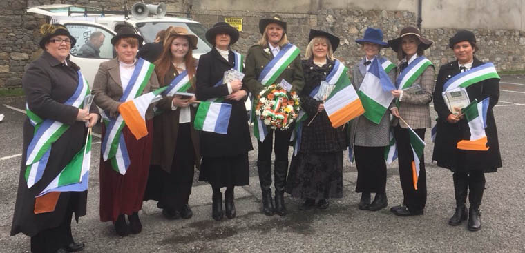 A Group of ladies at the Newry Commemoration  celebrating the centenary of the granting of the vote for women  