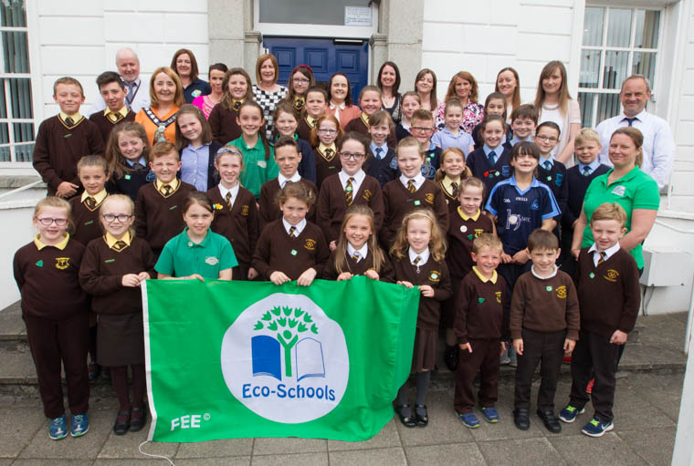Some of the schools who were presented with their Green Flags pictured with Cllr Roisin Mulgrew, Chairperson, Newry, Mourne and Down District Council.
