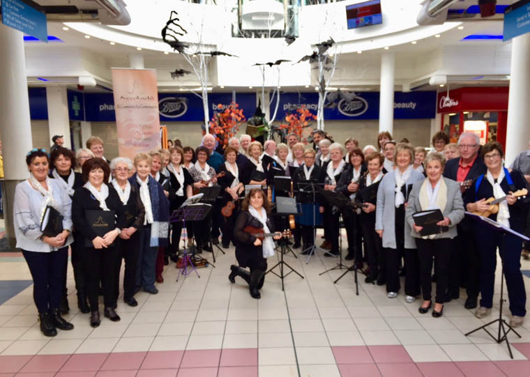 The Accolade Community Choirs from Newry and Banbridge and the Newry Accolade Ukulele Group on their trip to Derry. The Accolade Community Choirs from Newry and Banbridge and the Newry Accolade Ukulele Group on their trip to Derry.