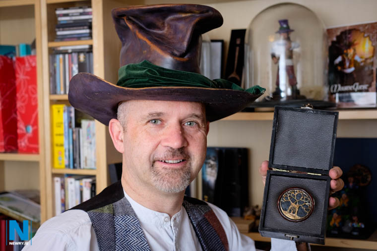 Garry McElherron with the original MourneQuest logo. Photograph: Columba O'Hare/ Newry.ie Garry McElherron with the original MourneQuest logo. Photograph: Columba O'Hare/ Newry.ie