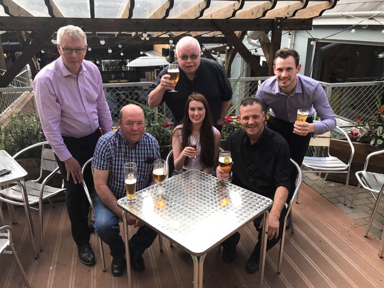 Pictured at the launch are, from left: Colum McAvoy, Bridge Bar, Colin Bell, KBRT,  Suzanna Hall, NJC, Big O, Shane Baker, Bridge Bar & Ryan Sheppard, NJC.