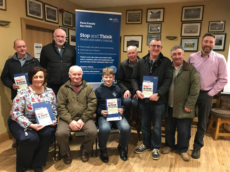 Cllr Gillian Fitzpatrick with some of the farmers who took part in the Farm Safety Workshop at Mayobridge.