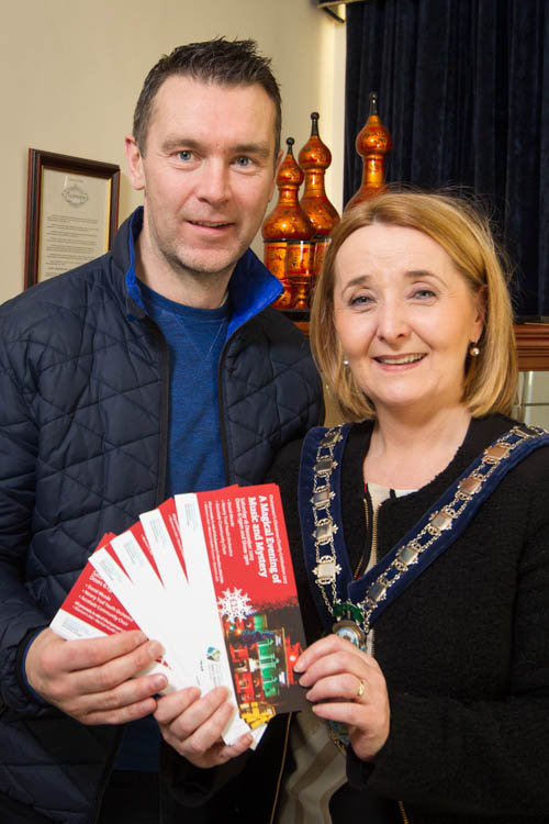 Cllr Roisin Mulgrew, Chairperson, Newry, Mourne and Down Council and former Armagh footballer Oisin McConville, now an Addiction Counsellor who works closely with Davina’s Ark get ready for the Chairperson’s Christmas Charity Concert on Saturday 16 December. Photograph: NewRayPics Cllr Roisin Mulgrew, Chairperson, Newry, Mourne and Down Council and former Armagh footballer Oisin McConville, now an Addiction Counsellor who works closely with Davina’s Ark get ready for the Chairperson’s Christmas Charity Concert on Saturday 16 December. Photograph: NewRayPics