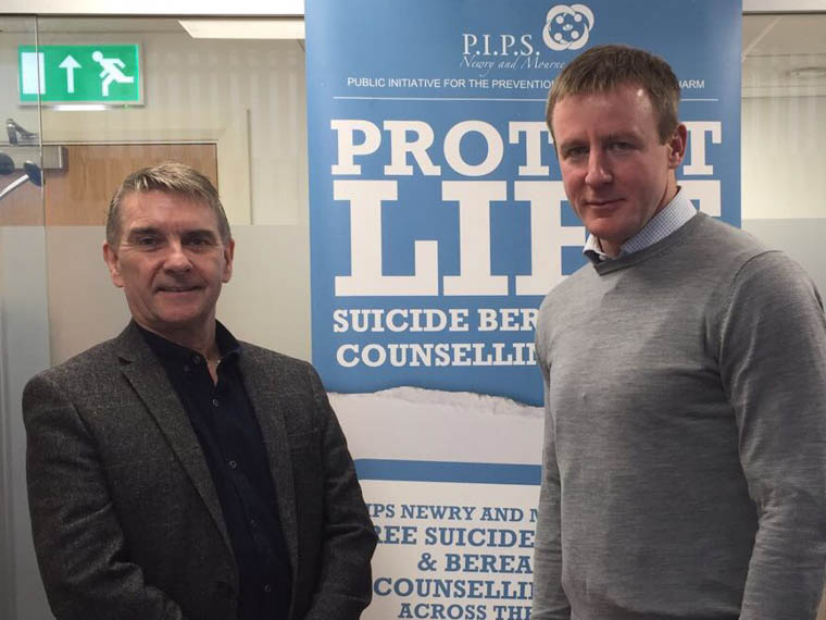 Justin McNulty with Seamus McCabe, PIPS in their new Mill Street premises. Justin McNulty with Seamus McCabe, PIPS in their new Mill Street premises.
