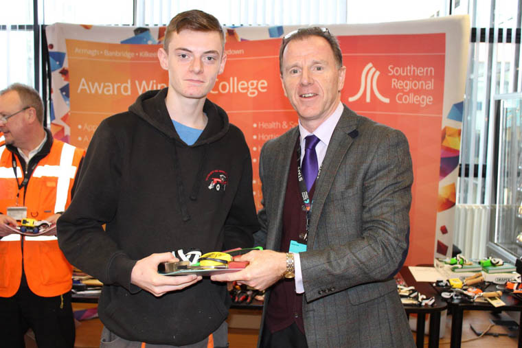Adam Laffin Rathfriland High School with David Vint SRC Assistant Director of Community, Schools' Partnership and External Funding Adam Laffin Rathfriland High School with David Vint SRC Assistant Director of Community, Schools' Partnership and External Funding
