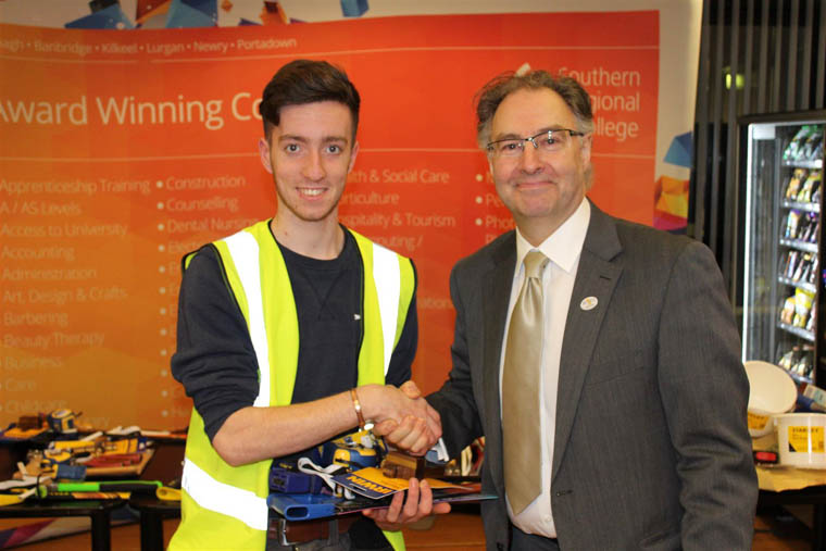 Jamie Hughes, Rathfriland with David Cooper Director CITB-ConstructionSkills NI Jamie Hughes, Rathfriland with David Cooper Director CITB-ConstructionSkills NI