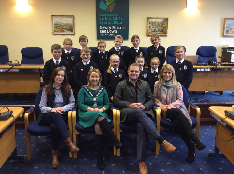 St Mary's PS, Barr visit Newry, Mourne and Down Council. St Mary's PS, Barr visit Newry, Mourne and Down Council.