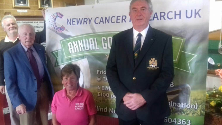 Chairman Gervase McCartan, Event Organiser Rosalind McCullough and Club Captain Colin Wallace, Tandragee Golf Club. Chairman Gervase McCartan, Event Organiser Rosalind McCullough and Club Captain Colin Wallace, Tandragee Golf Club.