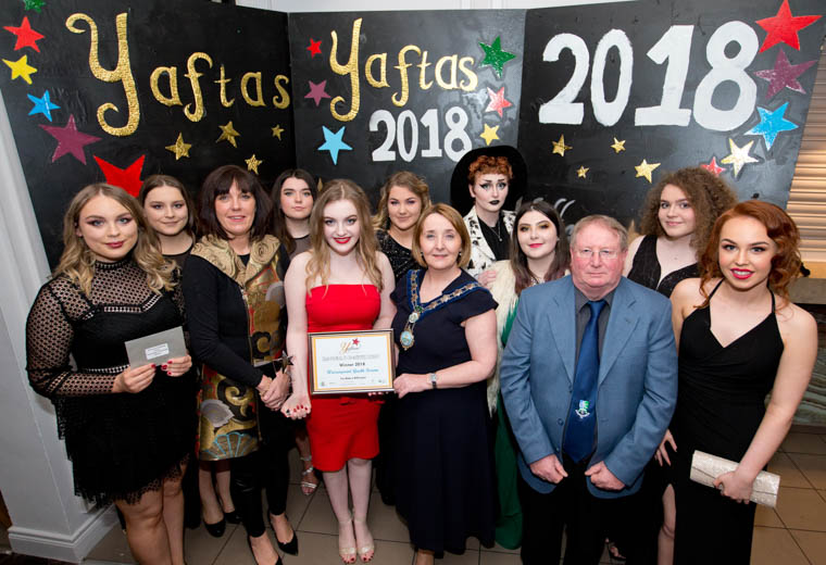 Warrenpoint Youth Forum - Winners Innovation & Creativity - Included in photo Esther Millar, Education Authority, Roisin Mulgrew, Chairperson Newry, Mourne and Down District Council and Eugene Milligan, Downpatrick Football Club (Sponsor of Category) Warrenpoint Youth Forum - Winners Innovation & Creativity - Included in photo Esther Millar, Education Authority, Roisin Mulgrew, Chairperson Newry, Mourne and Down District Council and Eugene Milligan, Downpatrick Football Club (Sponsor of Category)
