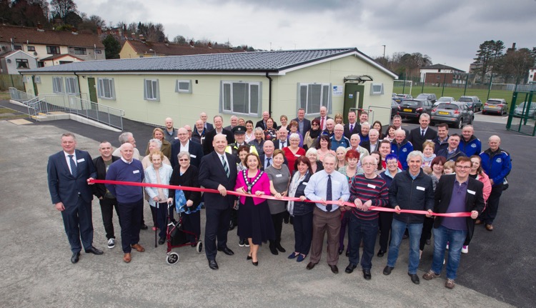 Newry, Mourne and Down District Council Chairperson Councillor Roisin Mulgrew and Department for Communities Deputy Director Community Empowerment Division Mr John Ball cut the ribbon and celebrate the official opening of Drumalane/Quayside Close Community Centre Newry, Mourne and Down District Council Chairperson Councillor Roisin Mulgrew and Department for Communities Deputy Director Community Empowerment Division Mr John Ball cut the ribbon and celebrate the official opening of Drumalane/Quayside Close Community Centre
