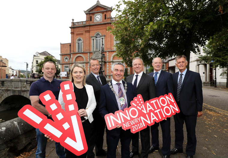 Planning Innovation Nation 2018. From left: Paul McKernan, Joint Managing Director, STATSports; Ashleen Feeney, Director, KPMG in Northern Ireland; Liam Nagle, CEO, Norbrook Laboratories; Cllr Mark Murnin, Chair, Newry, Mourne and Down District Council; Adrian Toner, COO, First Derivatives plc; Liam Hannaway, Chief Executive, Newry, Mourne and Down District Council; and Mark Bleakney, Regional Manager, Invest NI. Planning Innovation Nation 2018. From left: Paul McKernan, Joint Managing Director, STATSports; Ashleen Feeney, Director, KPMG in Northern Ireland; Liam Nagle, CEO, Norbrook Laboratories; Cllr Mark Murnin, Chair, Newry, Mourne and Down District Council; Adrian Toner, COO, First Derivatives plc; Liam Hannaway, Chief Executive, Newry, Mourne and Down District Council; and Mark Bleakney, Regional Manager, Invest NI.