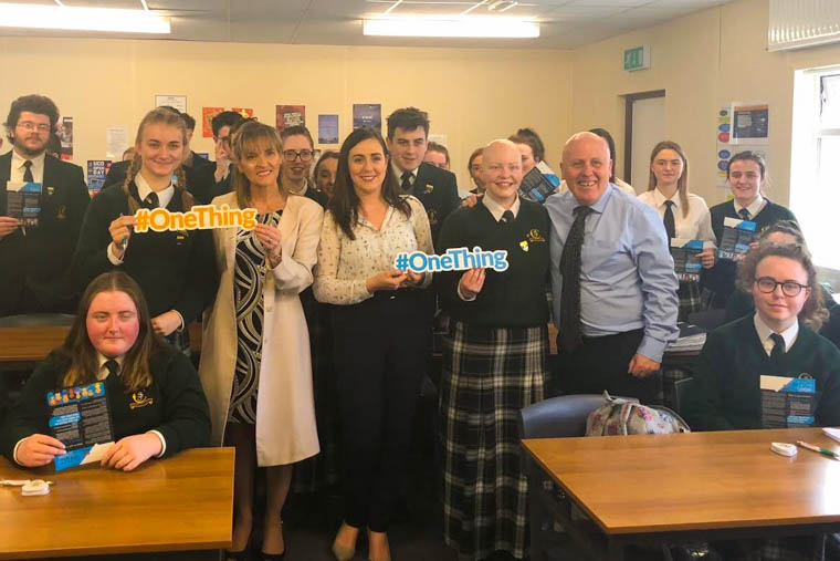 MEP MArtina Anderson meets pupils from St Josephs Secondary School, Crossmaglen. 